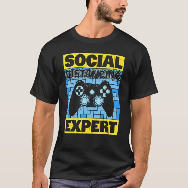 Social Avstånd expertspel för spelfantastiska vide T Shirt (Framsida)
