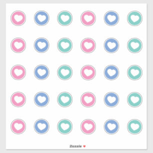 Social avstånd färg-kodad rosa blue grönt klistermärken