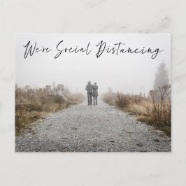 Social Avstånd fotomeddelande om Bröllop-datum Vykort