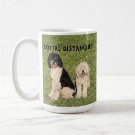 Social Avstånd Golden Doodle Hundar Kaffemugg