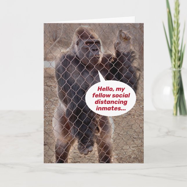 Social Avstånd Gorilla Encouragement and Coping Kort (Framsida)