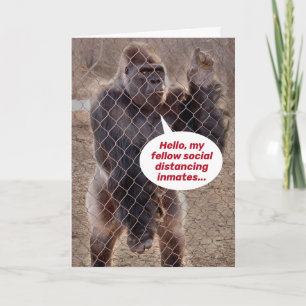 Social Avstånd Gorilla Encouragement and Coping Kort