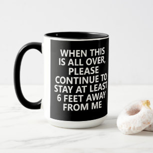 Social Avstånd Introvert Humor Mugg
