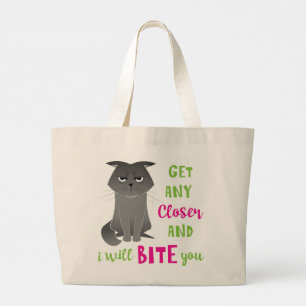 Social Avstånd Kat Tote Bag - jag Bitor dig Jumbo Tygkasse
