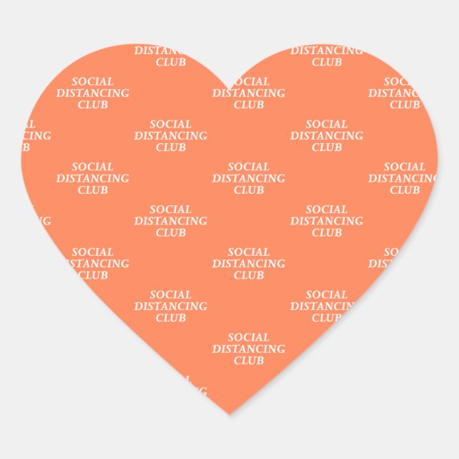 Social Avstånd Klubb Hjärtformat Klistermärke (Framsida)