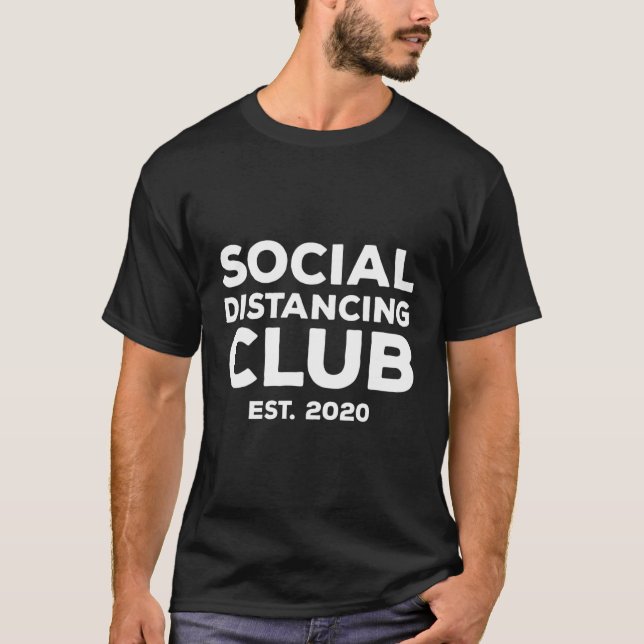 Social Avstånd Klubb karantänintroduktion Antiso T Shirt (Framsida)