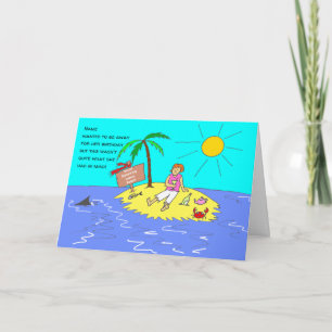 Social Avstånd kvinnlig ynka Tecknad födelsedag Kort