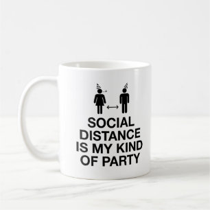 Social Avstånd min typ av Party Kaffemugg