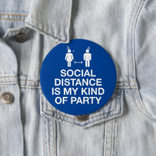 Social Avstånd min typ av Party Knapp