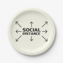 Social Avstånd modern typografi, lustigt elfenben