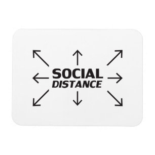 Social Avstånd modern typografi och pilar roliga Magnet