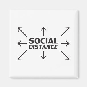 Social Avstånd modern typografi och pilar roliga Magnet
