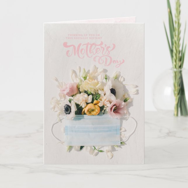 Social Avstånd Mors dag Bouquet Kort (Framsida)
