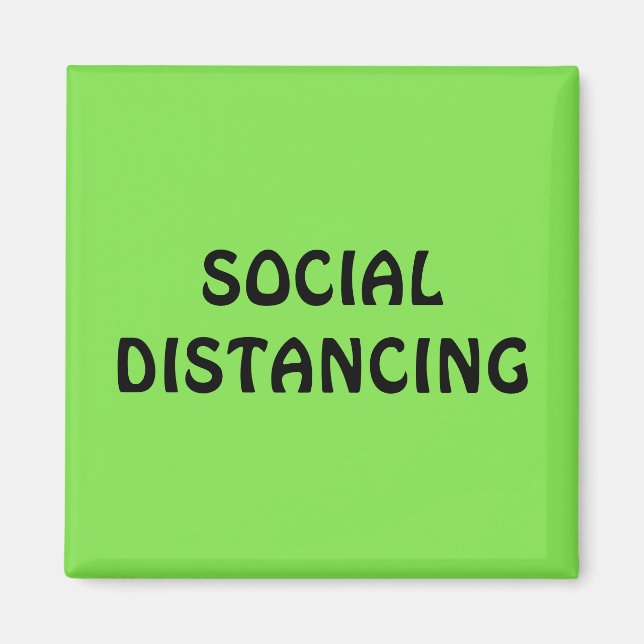 Social Avstånd Neon Grönt Magnet (Framsidan)