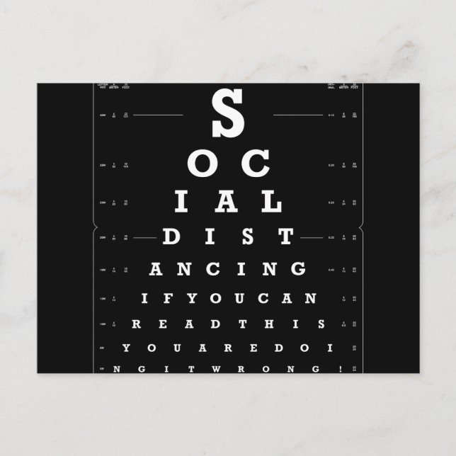Social Avstånd Öga Test mörk version Vykort (Framsida)