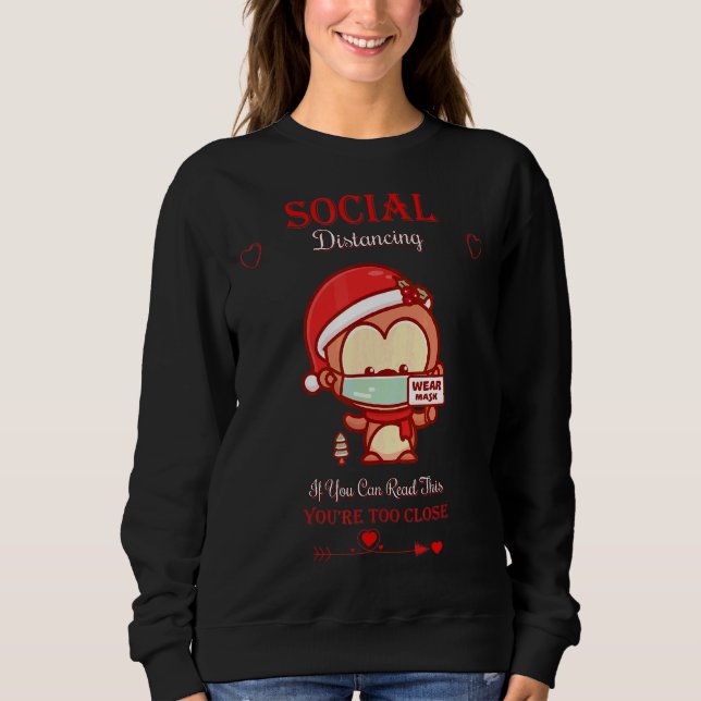 Social Avstånd om du kan läsa Sarkastic T Shirt (Framsida)