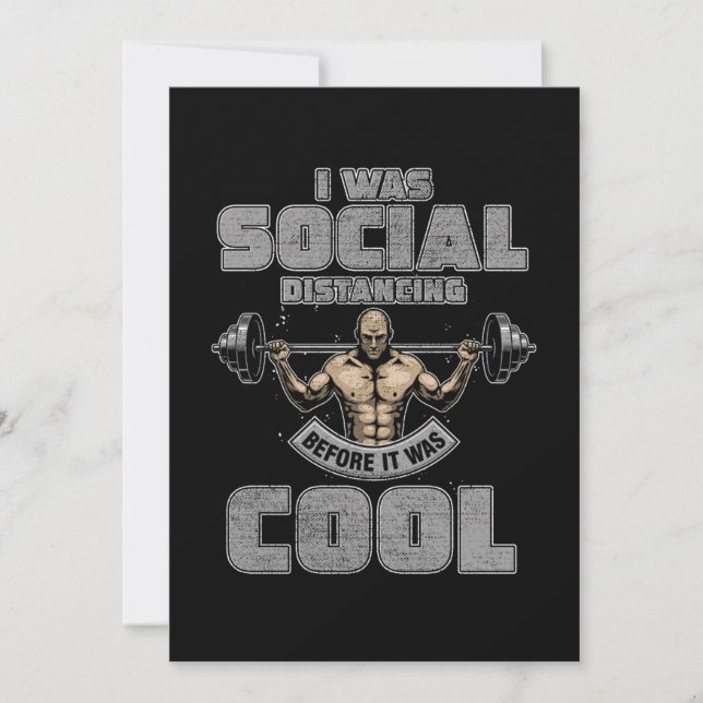 Social Avstånd organ som Bygger Gym Fitness Gift Inbjudningar (Framsida)