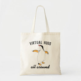 Social Avstånd Penguin Virtuell Hugs Tygkasse