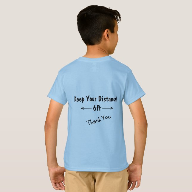 Social Avstånd Personlig Tack längst bak T Shirt (Hel baksida)