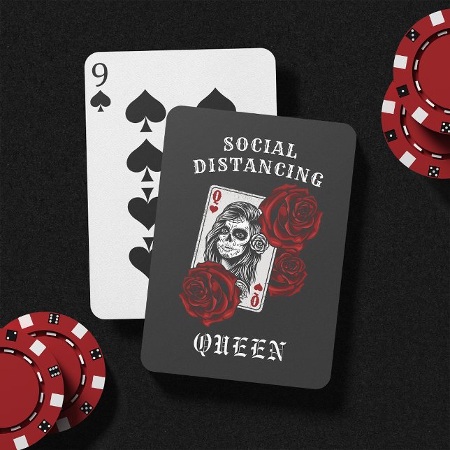 Social Avstånd Queen Skull & Ro Casinokort (Skapare uppladdad)