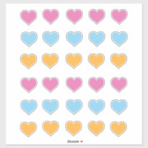 Social Avstånd Rosa Blue Orange Heart med Färg-kod