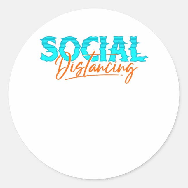 Social Avstånd Runt Klistermärke (Framsida)