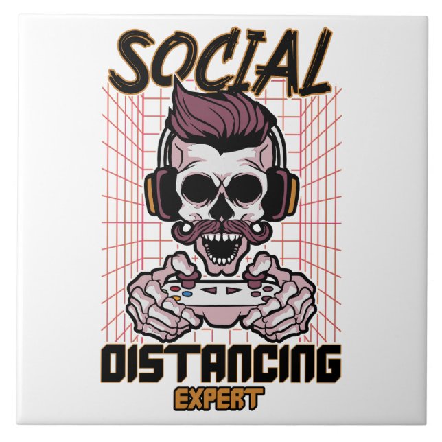 Social avstånd speldesign för experter kakelplatta (Framsidan)