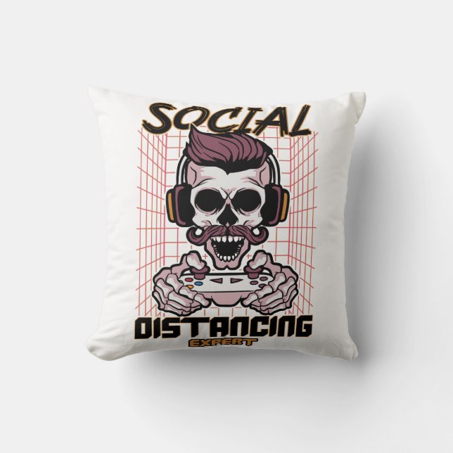 Social avstånd speldesign för experter kudde (Framsida)