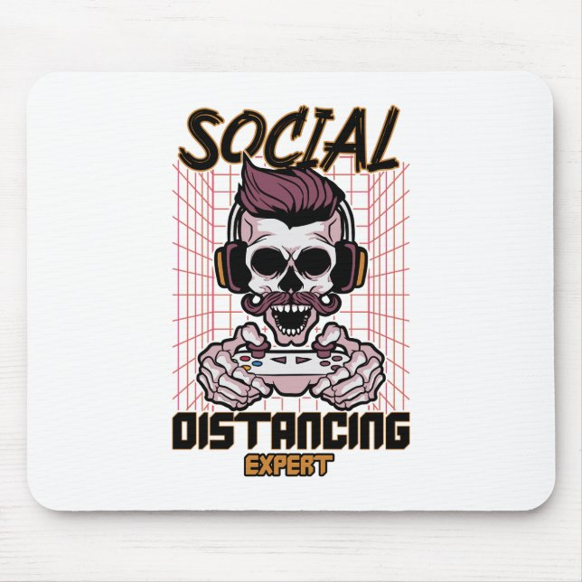 Social avstånd speldesign för experter musmatta (Framsidan)