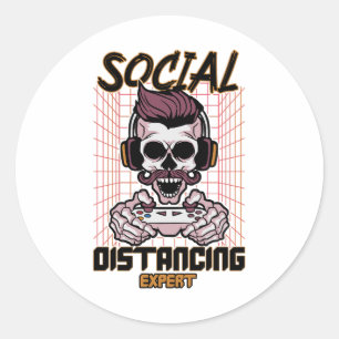 Social avstånd speldesign för experter runt klistermärke