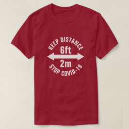 Social Avstånd Stop Corona Virus Covid19-tecken T Shirt