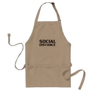 Social Avstånd svart modern typografi lustigt Förkläde