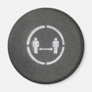 Social avstånd tecken magnet
