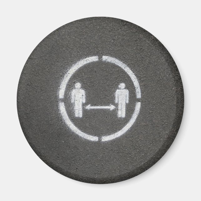 Social avstånd tecken magnet (Framsidan)
