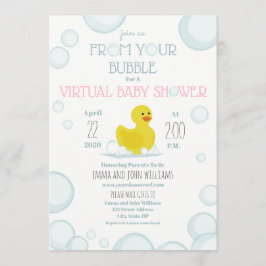 Social Avstånd Virtuell babystövel för bubbla Inbjudningar