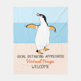 Social Avstånd Virtuell Hugs Welcom Fleecefilt