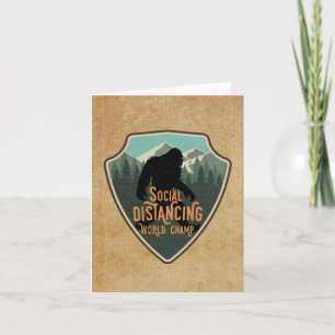 Social Avstånd World Champ Big Foot Badge Kort