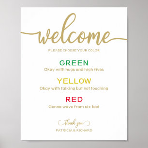 Social Avstånd Wristband Bröllop Sign Poster