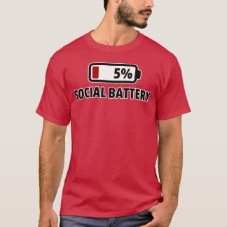 Social Battery 5% Funny Introvert T Shirt