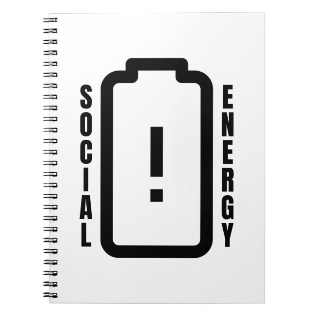 Social Battery Social Energy Introvert Anteckningsbok (Framsidan)