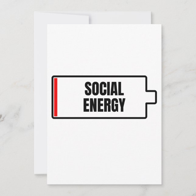 Social Battery Social Energy Introvert Inbjudningar (Framsida)