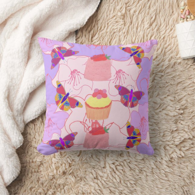 Social Butterflies Cushion Kudde (Filt)