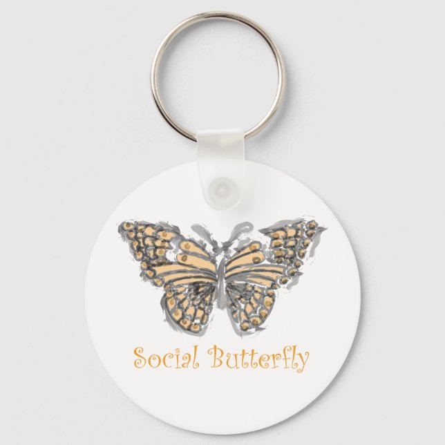Social Butterfly Nyckelring (Framsida)