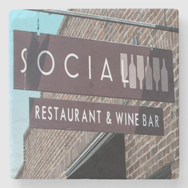 Social, Charleston South Carolina Underlägg Sten (Framsidan)