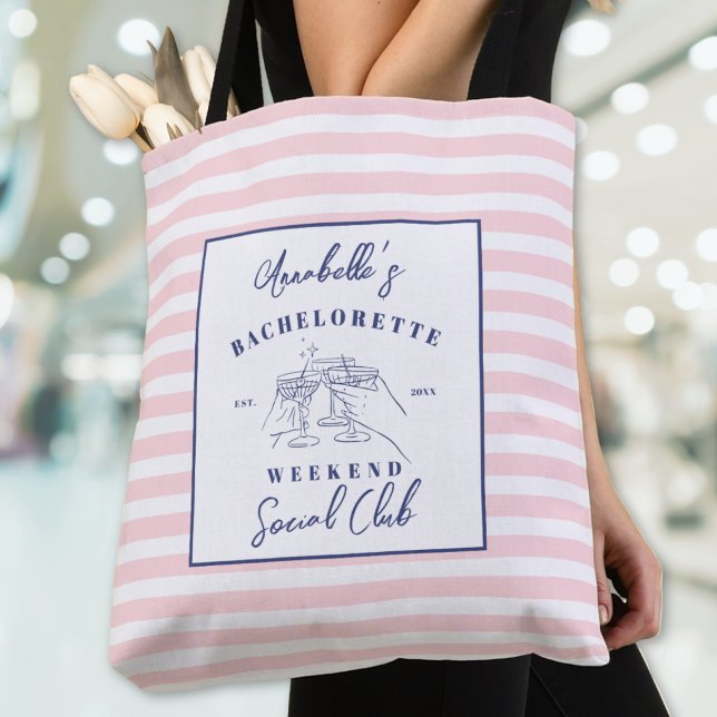 Social Club Preppy Möhippa Tygkasse (Social Club Preppy Bachelorette Party Tote Bag)