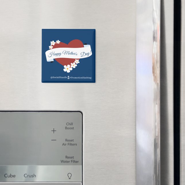 Social Connect Rött Hjärta Glad mors dag Magnet (In Situ (Fridge))