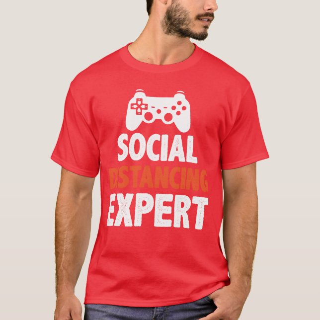 Social Distancing Epert Video Game Gaming Present  T Shirt (Framsida)