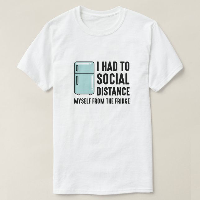 Social Distansering Kylskåp T Shirt (Design framsida)