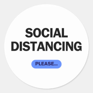 "Social Distansing Tack" Roligt Covid Runt Klistermärke