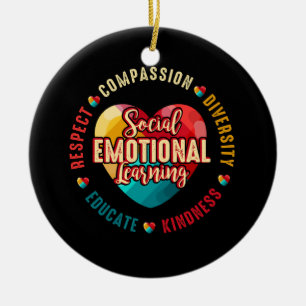 Social Emotional Learning Heart Counselor Teacher Julgransprydnad Keramik